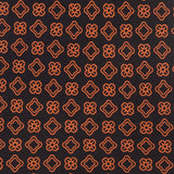 KITON Hand Made Black & Orange Circle Medallion Silk Seven Fold Tie NEW