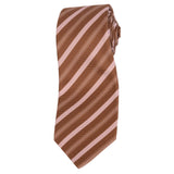KITON Hand Made Brown Striped Silk Seven Fold Tie NEW