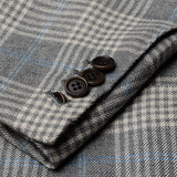 KITON Handmade Gray Plaid Cashmere-Linen-Silk Jacket EU 48 NEW US 38