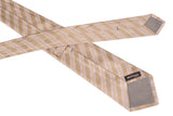 KITON Napoli Hand-Made Seven Fold Beige Repp Striped Silk Tie NEW - SARTORIALE - 3