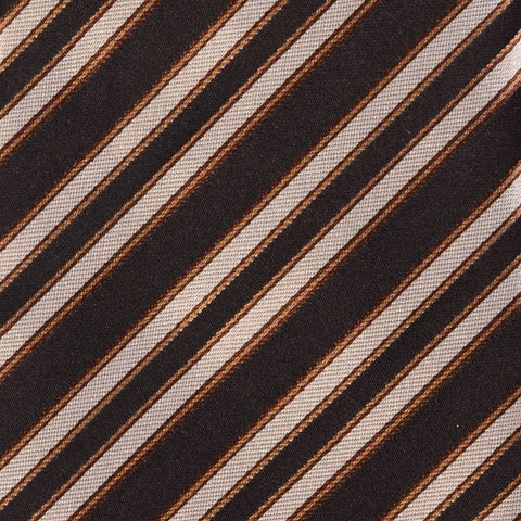 KITON Napoli Hand-Made Seven Fold Black Regimental Repp Striped Silk Tie NEW - SARTORIALE - 4