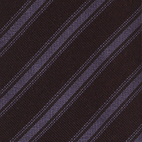 KITON Napoli Hand-Made Seven Fold Brown Diagonal Striped Silk Tie NEW - SARTORIALE - 4