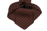 KITON Napoli Hand-Made Seven Fold Brown Floral Silk-Cashmere Tie NEW