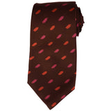 KITON Napoli Hand-Made Seven Fold Brown Silk Tie NEW