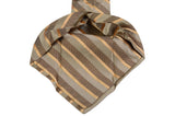 KITON Napoli Hand-Made Seven Fold Gray-Brown Textured Striped Silk Tie NEW
