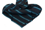KITON Napoli Hand-Made Seven Fold Green Diagonal Striped Silk-Wool Tie NEW - SARTORIALE - 2