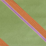 KITON Napoli Hand-Made Seven Fold Green Striped Silk Tie NEW