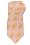 KITON Napoli Hand-Made Seven Fold Peach Small Floral Silk Tie NEW