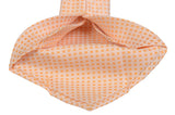 KITON Napoli Hand-Made Seven Fold Peach Small Floral Silk Tie NEW