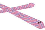KITON Napoli Hand-Made Seven Fold Pink Diagonal Striped Silk Tie NEW