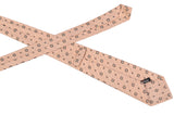 KITON Napoli Hand-Made Seven Fold Pink Squared Medallion Silk Tie NEW