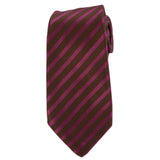 KITON Napoli Hand-Made Seven Fold Purple-Brown Diagonal Striped Silk Tie NEW