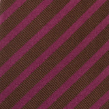 KITON Napoli Hand-Made Seven Fold Purple-Brown Diagonal Striped Silk Tie NEW - SARTORIALE - 4