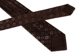 KITON Napoli Hand-Made Seven Fold Satin Brown Flower Medallion Silk Tie NEW - SARTORIALE - 3