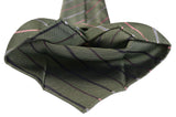 KITON Napoli Hand-Rolled Seven Fold Unlined Green Striped Silk Tie NEW - SARTORIALE - 2