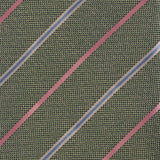 KITON Napoli Hand-Rolled Seven Fold Unlined Green Striped Silk Tie NEW - SARTORIALE - 4