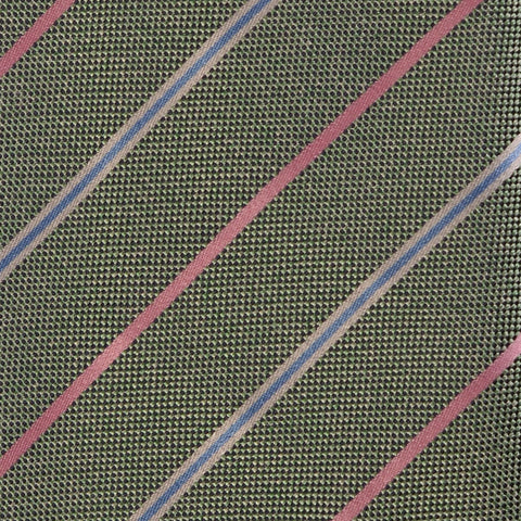 KITON Napoli Hand-Rolled Seven Fold Unlined Green Striped Silk Tie NEW - SARTORIALE - 4