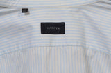 LANVIN Lucas Ossendrijver Blue-White Striped Cotton Tuxedo Dress Shirt US 15.5