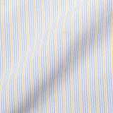 LORO PIANA Bespoke Blue Striped Cotton Broadcloth Dress Shirt US 16 Slim Fit