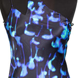 NINA RICCI PARIS Multi-Color Silk One Shoulder Dress Size FR 36 NEW US 4