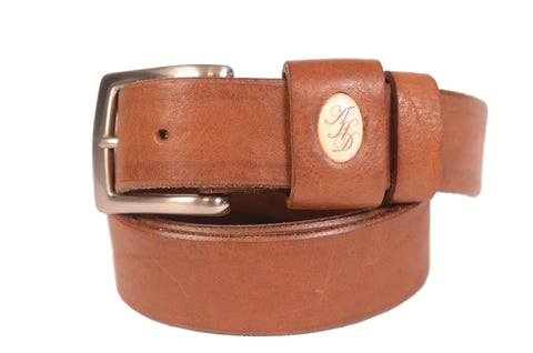 OLD HIDE ROMANELLI FIRENZE Hand Made Bespoke Brown Leather Belt 90cm 36" NEW
