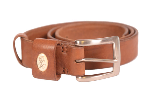 OLD HIDE ROMANELLI FIRENZE Hand Made Bespoke Brown Leather Belt 90cm 36" NEW