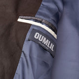 OUMLIL Collection Brown Leather Half Zip Closure Jacket US S