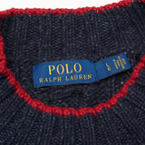 POLO RALPH LAUREN Navy Blue Cable Knit Crewneck Sweater Navy Badge NEW US L