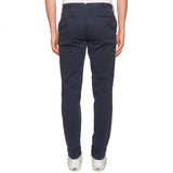 PT01 Pantaloni Navy Blue Garment Dyed Cotton Stretch Chino Pants EU 50 US 34