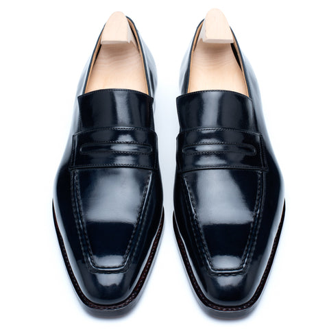 PASSUS SHOES "Anthony" Navy Blue Box Calf Leather Loafers