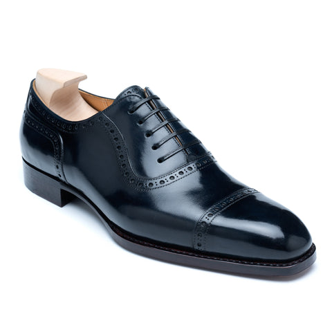 PASSUS SHOES "Henry" Handmade Navy Blue Oxford Shoes