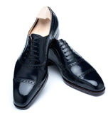 PASSUS SHOES "Henry" Handmade Navy Blue Oxford Shoes