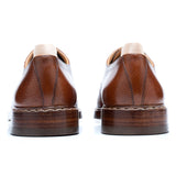 PASSUS SHOES "Jonathan" Handmade Cognac Hatch Grain Split-Toe Derby Shoes