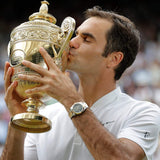Rare RF NIKE Roger Federer Wimbledon 2017 White Tennis Henley Polo Shirt M