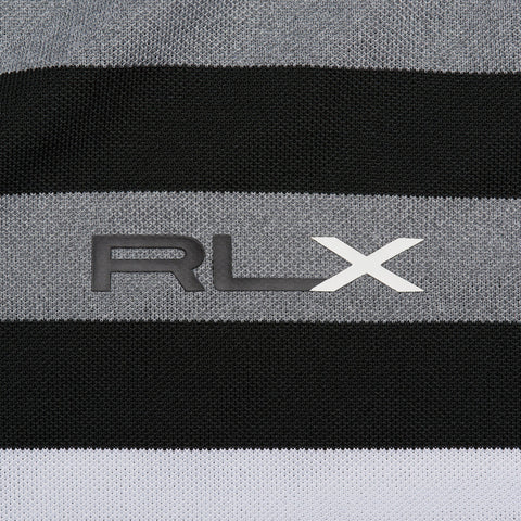 RLX RALPH LAUREN Gray-White-Black Striped Short Sleeve Golf Polo Shirt NEW M