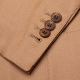RUBINACCI Handmade Bespoke Brown Wool Silk DB Blazer Jacket EU 50 US 40