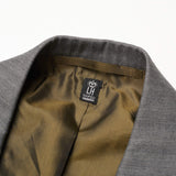 RUBINACCI Handmade Bespoke Gray Herringbone Wool Silk 1 Button Suit EU 48 US 38