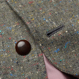 RUBINACCI LH Bespoke Hand Made Gray Donegal Wool Basic Coat EU 58 NEW US 48
