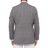 RUBINACCI LH Bespoke Hand Made Gray Plaid Wool DB Blazer Jacket EU 50 NEW US 40