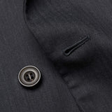 RUBINACCI LH Hand Made Bespoke Dark Gray Herringbone Wool DB Suit 50 NEW US 40
