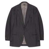 RUBINACCI LH Hand Made Bespoke Gray Flannel Wool Blazer Jacket EU 50 NEW US 40
