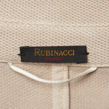 RUBINACCI Napoli Solid Beige Pique Cotton Field Jacket Car Coat XL NEW US 42-44