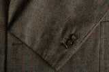 RUBINACCI Bespoke Gray Plaid Wool Flannel DB Blazer Jacket EU 50 NEW US 38 40