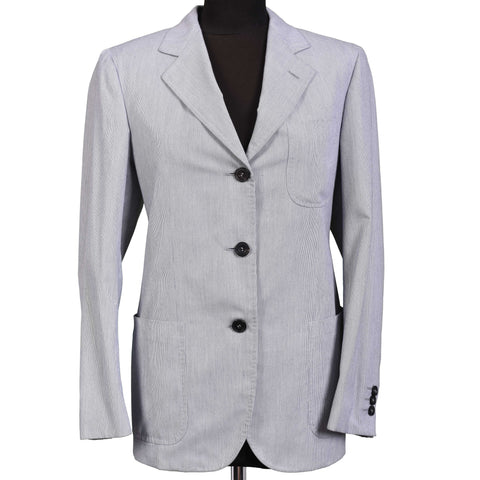 RUBINACCI LH Handmade Light Blue Cotton Blend Women Blazer Jacket IT 42 US 6