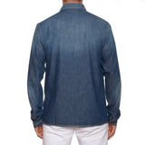 SAINT LAURENT PARIS Blue Denim Cotton Classic Western Shirt NEW Size XL