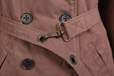 SAINT JAMES "Gladys" Brown Cotton DB Jacket with Belt FR 40 NEW US 8 / S-M