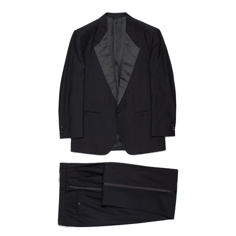 SARTORIA CASTANGIA Black Wool Tuxedo Notch Lapel Suit EU 50 NEW US 40