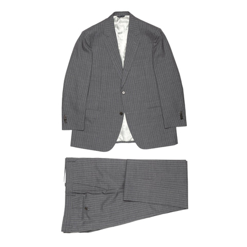 SARTORIA CASTANGIA Gray Striped Wool Suit EU 54 NEW US 44 Short