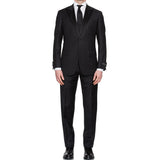 SARTORIA CASTANGIA Black Wool Super 130's Peak Lapel Tuxedo Suit 58 NEW US 48