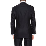 SARTORIA CASTANGIA Black Wool Super 180's Tuxedo Suit EU 48 NEW US 38